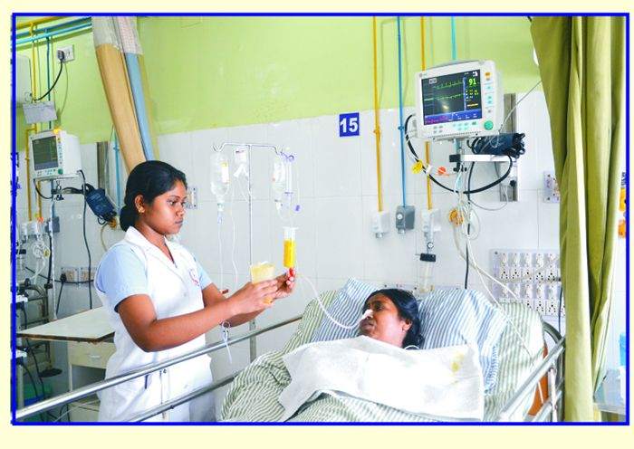 Nursing students in clinical training